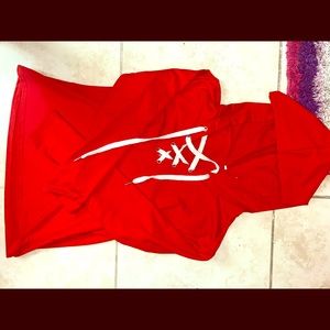 Red crisscross hoodie